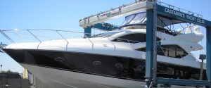 Yacht being stored